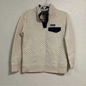 Patagonia Sweater Women’s Size XS Cream Quilted Organic Cotton Snap T Pullover